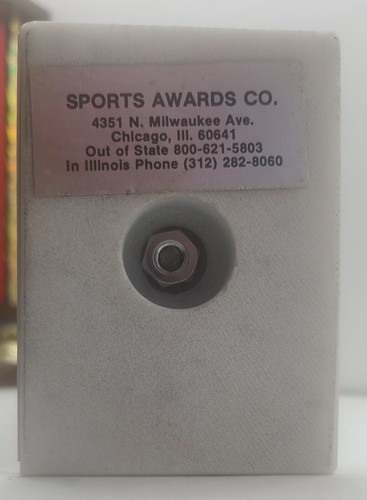 14" Marble W/ Gold Colored Topper Womens Bowling Trophy High Series Scratch - Picture 10 of 10
