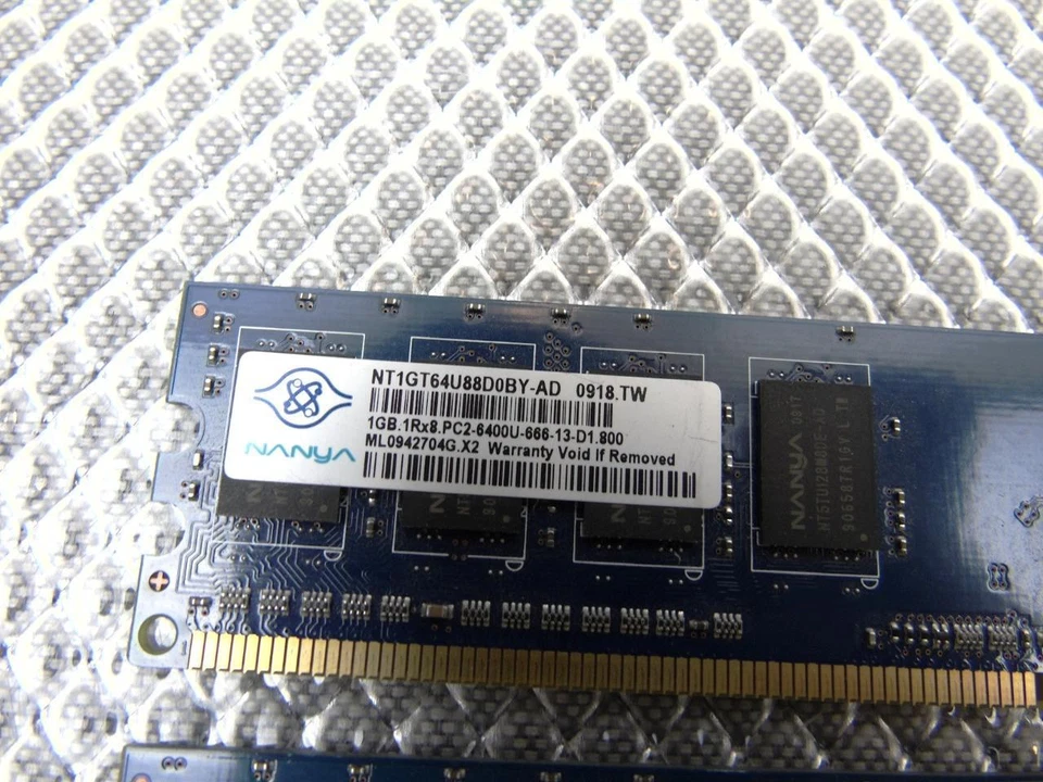 NANYA  2GB (2 x 1GB) PC3-10600U 1333 DDR3 MHz Desktop Memory - NT1GT64U88D0BY-AD - Image 3 of 4