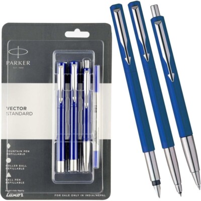 Parker vector standard fountain, roller and ball pen, set of 3