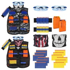 Kids Tactical Vest Kit for Nerf Guns Series with Refill Darts - 2 sets