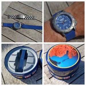 Montre Plongée Vintage Immersion Subaqueocrono - Boîtier Titane 43mm, étanche 100m, Chronographe, Neuf Avec étiquettes