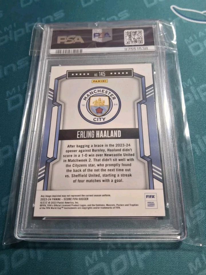 2023/24 Panini Score FIFA Purple Laser #145 Erling Haaland Manchester City /15 - Image 2 of 2