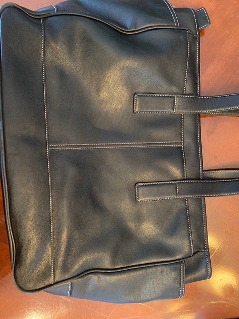 coach black leather diaper bag