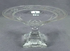 Early 20th Century American ABP Intaglio Engraved Floral & Swags Glass Compote
