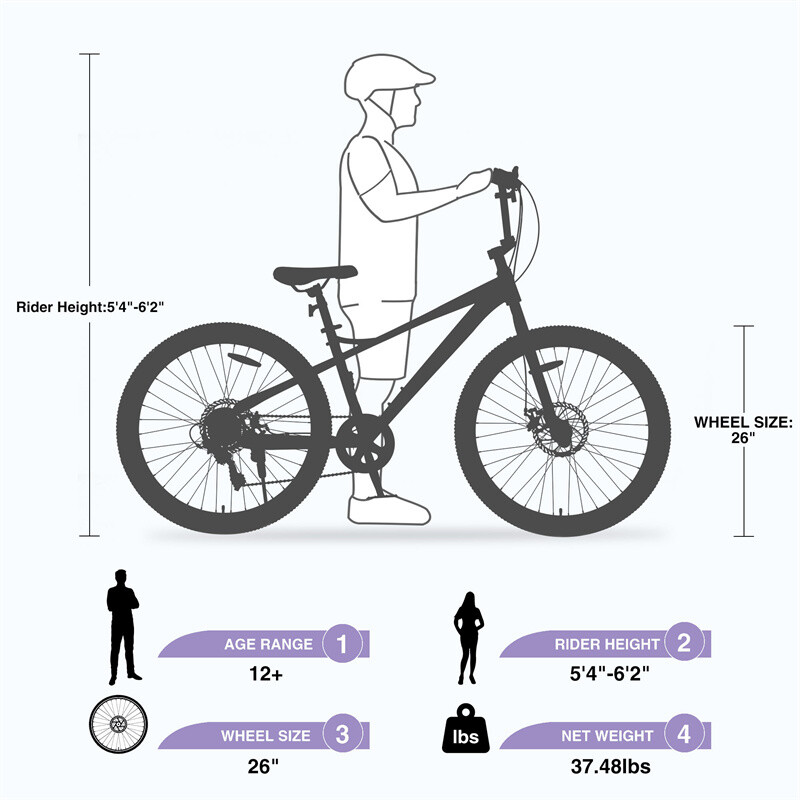 Hybrid Bike How To Adult Bike Measurements 26 In Freestyle MTB