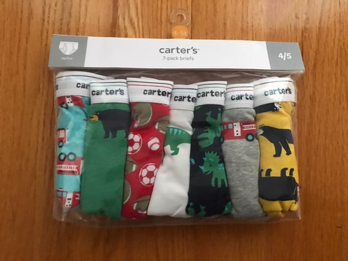 Carter’s Boy’s Bears/Dinosaurs/Trucks/Sports Cotton Underwear Briefs 7 Pack: 4/5 - Picture 1 of 6