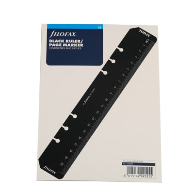 Filofax A5 Size Organiser Ruler Page Marker Black Insert Refill-343609 Gift #JP
