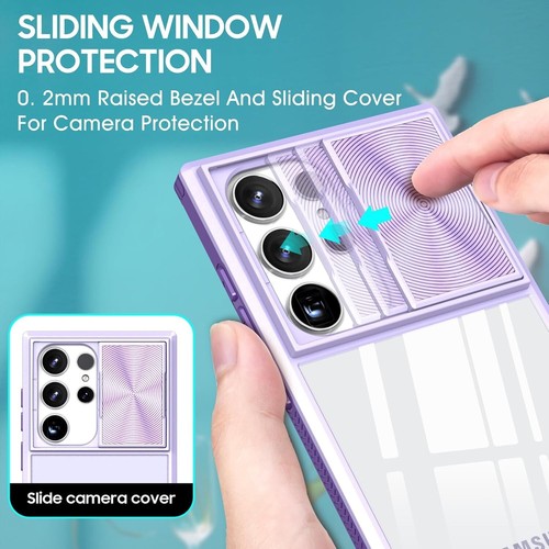 For Galaxy S25 Ultra/S25+/S25 Phone Case Transparent Case W/Camera Privacy Cover - Picture 23 of 35