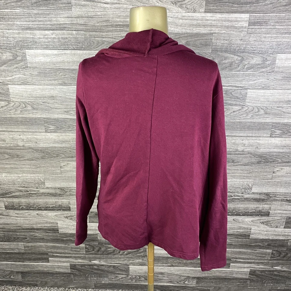 Cárdigan tejido suéter para mujer talla L VERDE TEA estilo abierto manga larga borgoña Foto 3 de 4