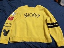Disney Mickey Yellow Pullover Sweatshirt - XL