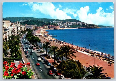 English Promenade Nice Cote d'Azur France Vintage Postcard 1970