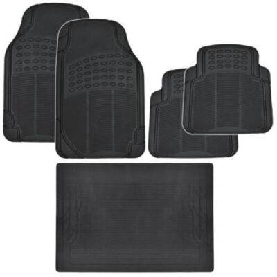 Black Rubber Floor Mats for Car SUV Plus Motor Trend Cargo Mat Max Weather Prot