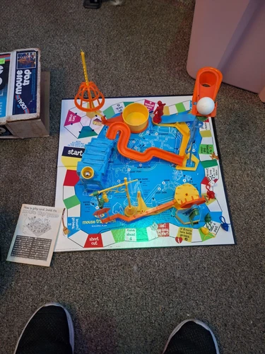 Vtg 1970s Ideal MOUSE TRAP  2601-3 Complete in Original Box Rare Blue Stairway