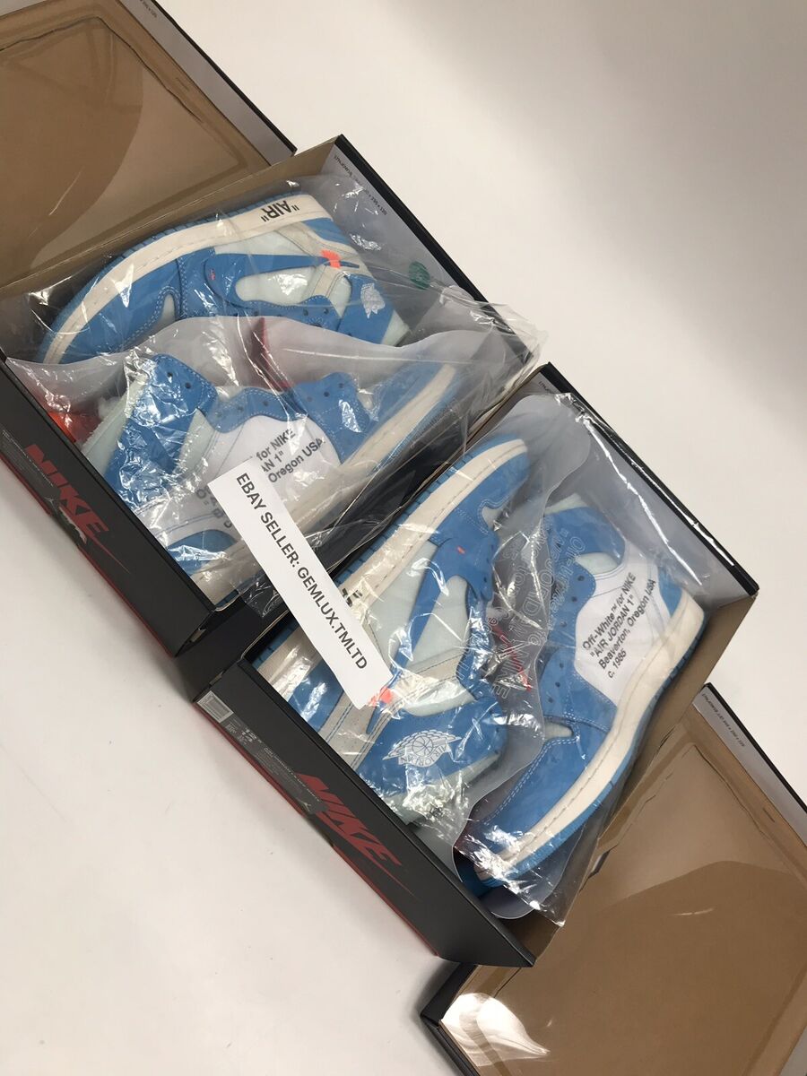 Nike Air Jordan 1 X Off-white Unc High-top Sneakers Size Nike Air Jordan 1 X Off-white Unc High-top Sneakers Size
