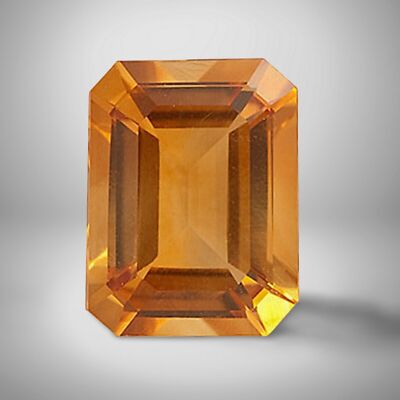 Citrine Octagon Cut Gemstone 2.1 Cts - 9x7 mm Flawless Precious Jewelry Gem