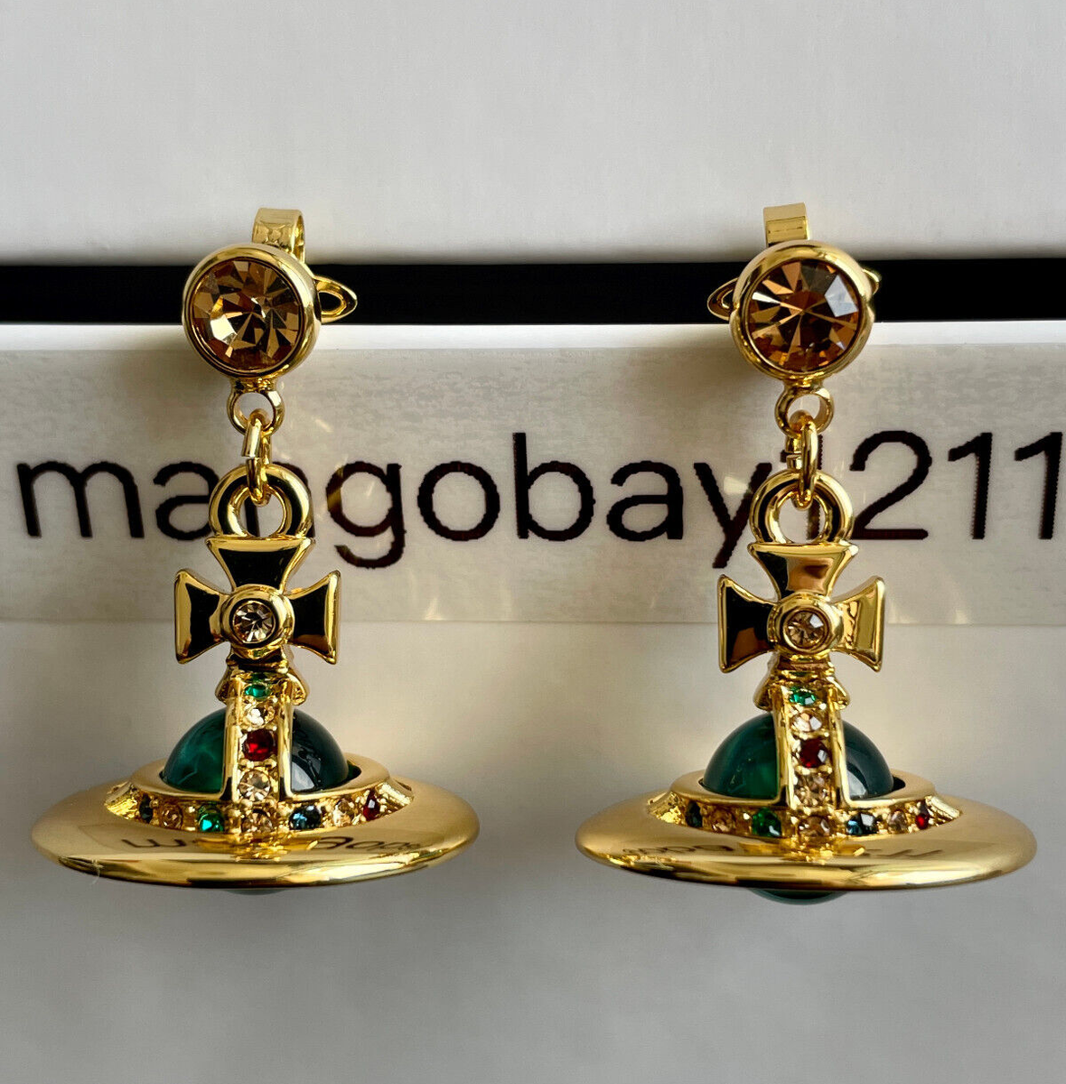 ★関税込み★ Vivienne Westwood Earrings Vivienne Westwood Petite Orb Earrings Gunmetal w/drawstring