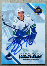 Andrei Kuzmenko Signed 2023 Rookie Autograph Hockey Card Canucks Auto RC