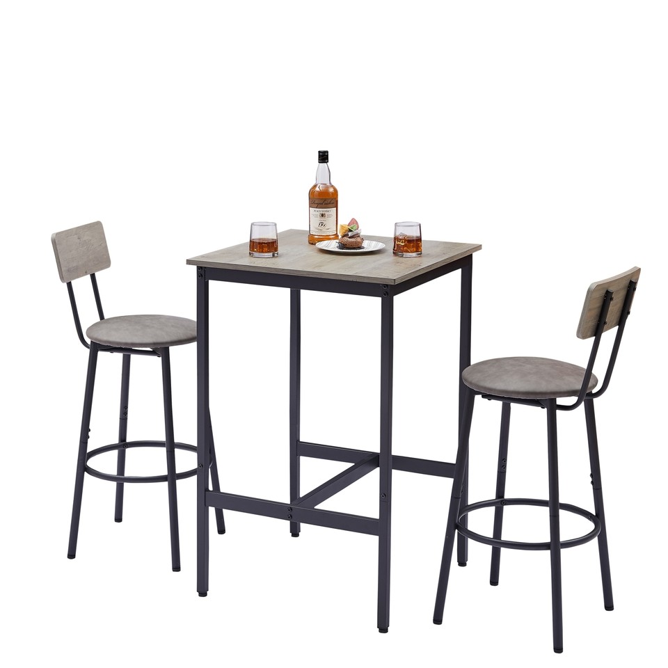 3 Piece Dining Set with Dining Table and 2 PU Upholstered 80588348145