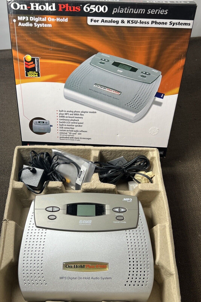 On-Hold Plus 6500 MP3 Digital On-Hold Audio System + Power Supply
