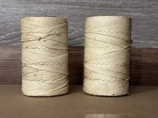 Wax Lacing Cord Polyester White - 9 Ply Waxed - 2 New Spools
