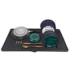 Silicone Dish Drying Mat XL24" x 15" Dish Draining Mat for Kitchen Counter Ea...