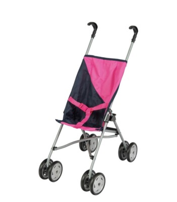 Rosa/Schwarz Pop Puppenschirm Kinderwagen Kinderbuggy Weihnachten Geburtstag Geschenk für Kinder