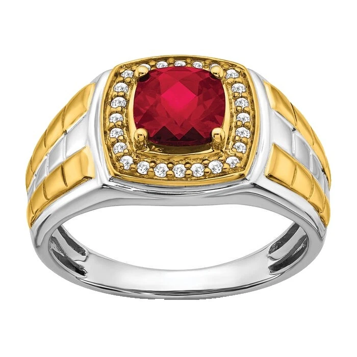 Joias masculinas de ouro multicoloridas de rubi