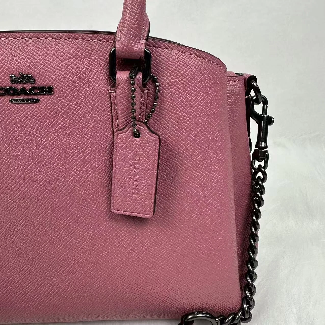 Borsa a tracolla Coach Mini Sage in pelle rosa rosa F28977 nuova con etichette