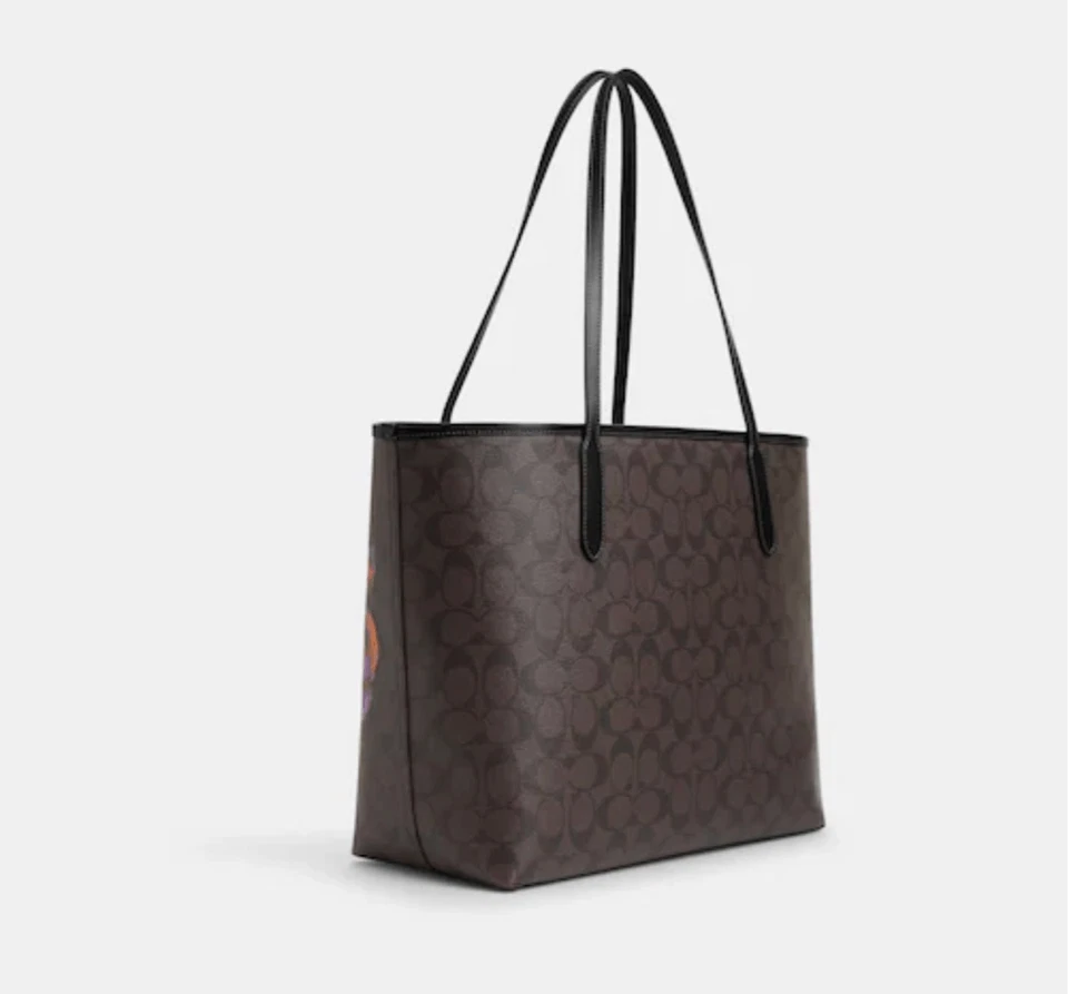 Bolso de Mano Coach City de Cuero en Lona Signature con Estampado de Rosa Nuevo sin Etiquetas Foto 2 de 4