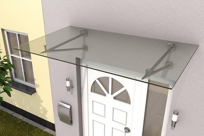Gutta Edelstahlvordach HD/V 160 160x90x35,4 cm klar Haustürvordach