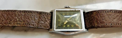 Seltene Kienzle Kaliber 48 / 4 Steine Herren Armbanduhr 1940 Tankform Lederband - Bild 1 von 4