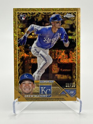 2023 Topps Gilded Collection Drew Waters #87 Gold Etch RC #'d 32/50  