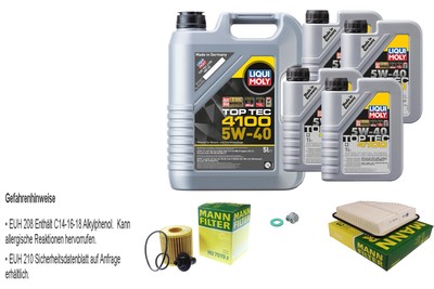 MANN Inspektionspaket 9 L LIQUI MOLY Top Tec 4100 5W-40 für Lotus Evora Exige