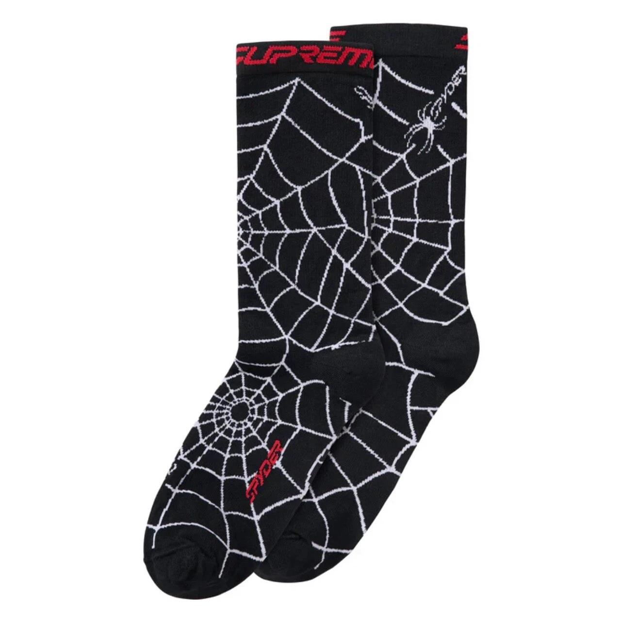 Lot de 1 chaussettes Supreme Spyder Crew noires taille L/XL FW24 paire toile d'araignée NEUF