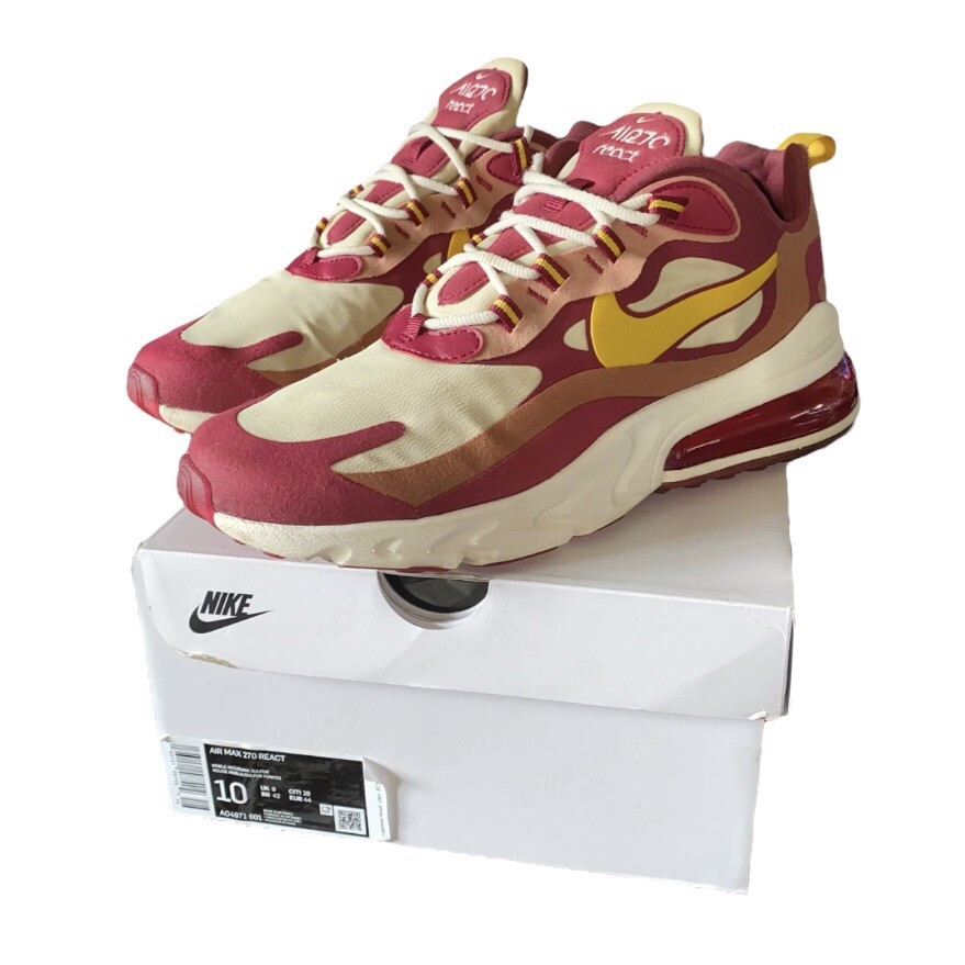nike air max 270 react noble red team gold