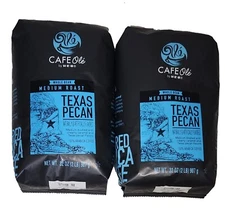 HEB Cafe Ole Texas Pecan Whole Bean Medium Roast Coffee 32 oz (2lb) (2 pack)