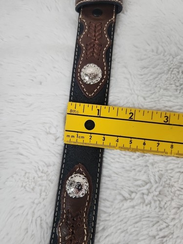 Cinturón occidental de cuero con tachuelas de estrás Nocona para niñas talla 24 vaquera de rodeo - Imagen 15 de 15