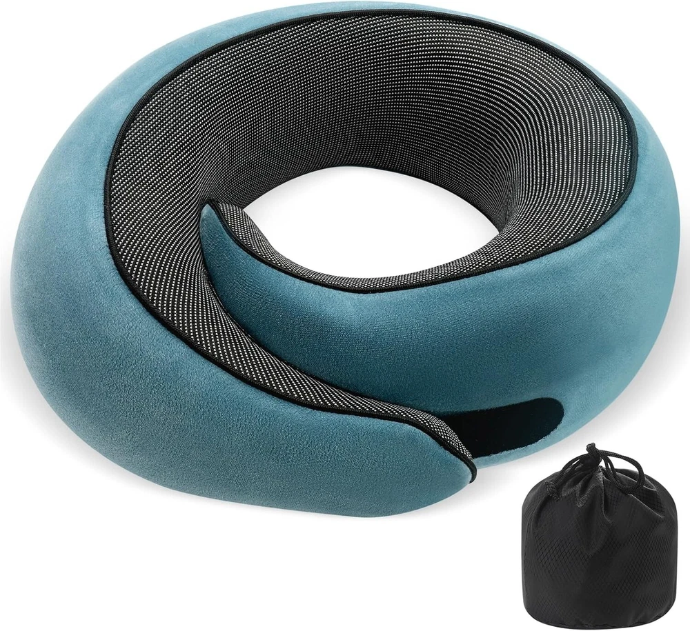 Travel Pillow Neck Support, Memory Foam, Compact Design, Ideal for Airplane Car