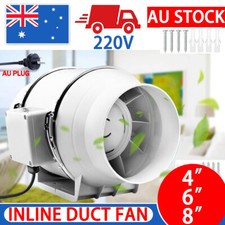 Industrial Vent Hydroponic Silent Extractor Fan Duct 4/6/8" Inch Inline Exhaust