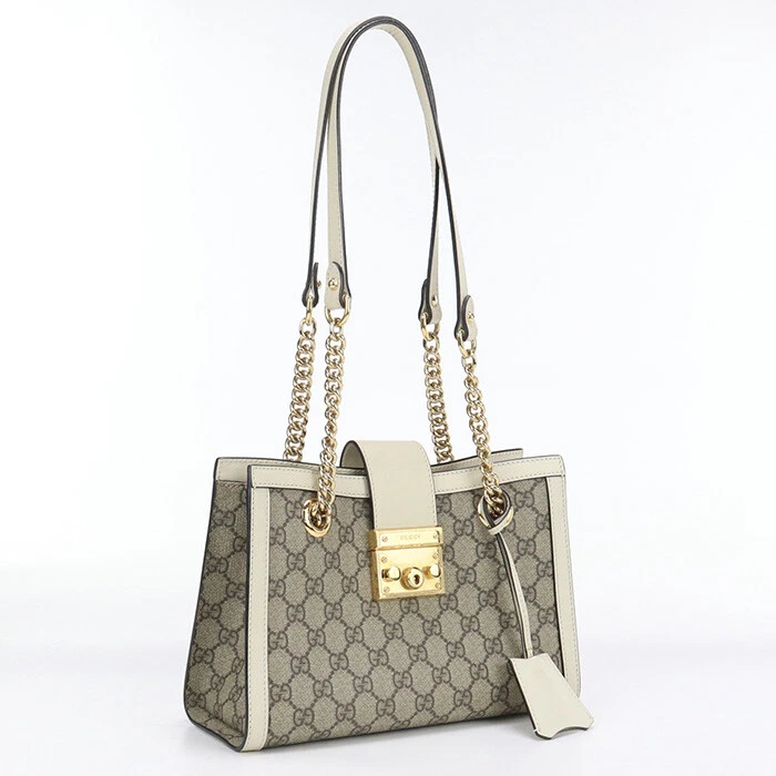 GUCCI GU88506 Petit sac à bandoulière cadenas GG Supreme toile beige sac femme