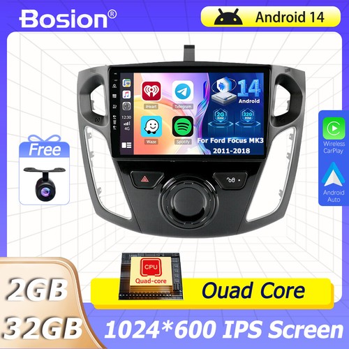 Für Ford Focus MK3 2011-2018 Android 14 Autoradio Navi GPS Navi CarPlay 32GB