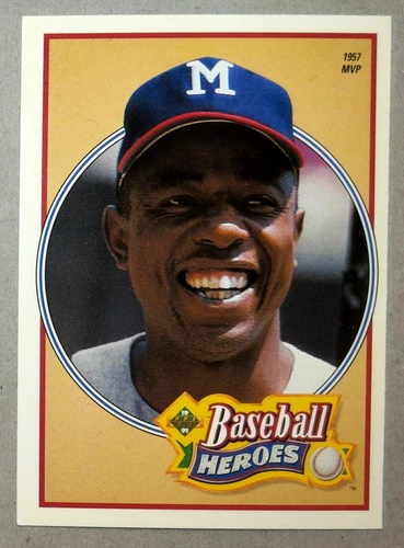1991 Upper Deck Baseball Heroes Hank Aaron #20 of 27 Braves Brewers