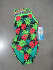 TYR The Finals Blossom Foil Size 26 Coral/Green  *NWT*