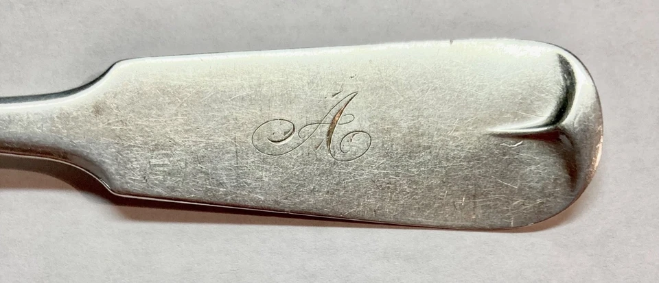 John Henry Tyler & Co. Richmond Virginia moneda plata cuchillo mantequilla, c.1860s Foto 3 de 4