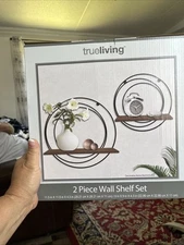 New 2 Piece Wall Shelf Set Floating Modern Industrial Contemporary Minimalist