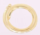 3mm Flexible Herringbone Chain Necklace 14K Yellow Gold Plated Silver 925 Italy