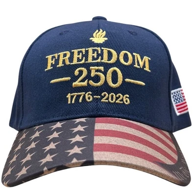 US 250 Anniversary Embroidered Cap Structured Baseball Hat Freedom - Image 1 of 4