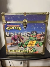 VINTAGE 90s Teenage Mutant Ninja Turtles Toy Storage Chest Trunk - 16" x 16"
