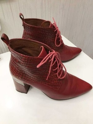 Women Hispanitas Ankle Boots Burgundy Leather 36