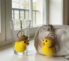 Handmade Crochet Duck Keychain Cute  Unique Gift